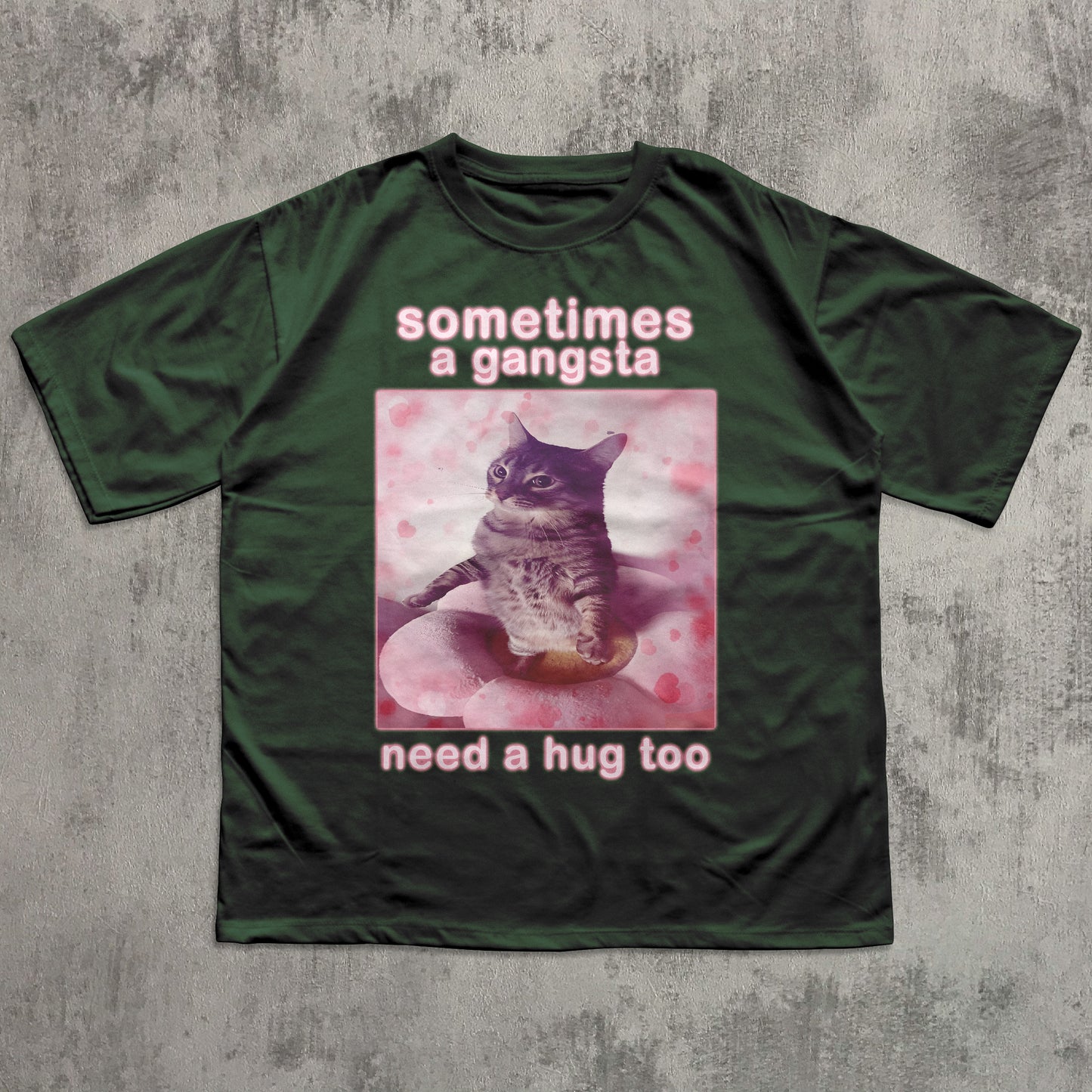 Sometimes a Gangsta Need a Hug too Funny Cat Meme T-shirt