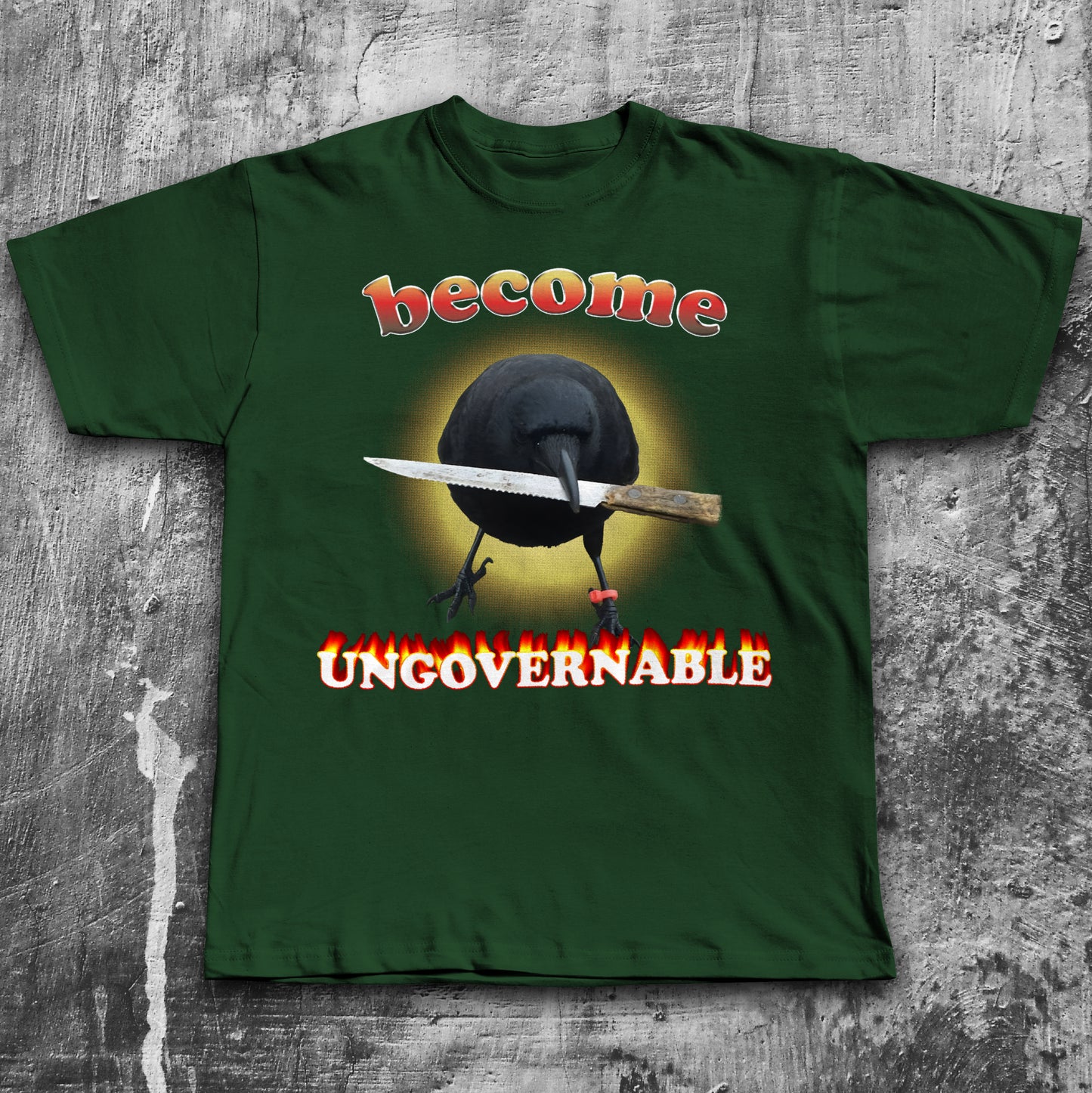 Become Ungovernable Funny Crow With Knife T-shirt