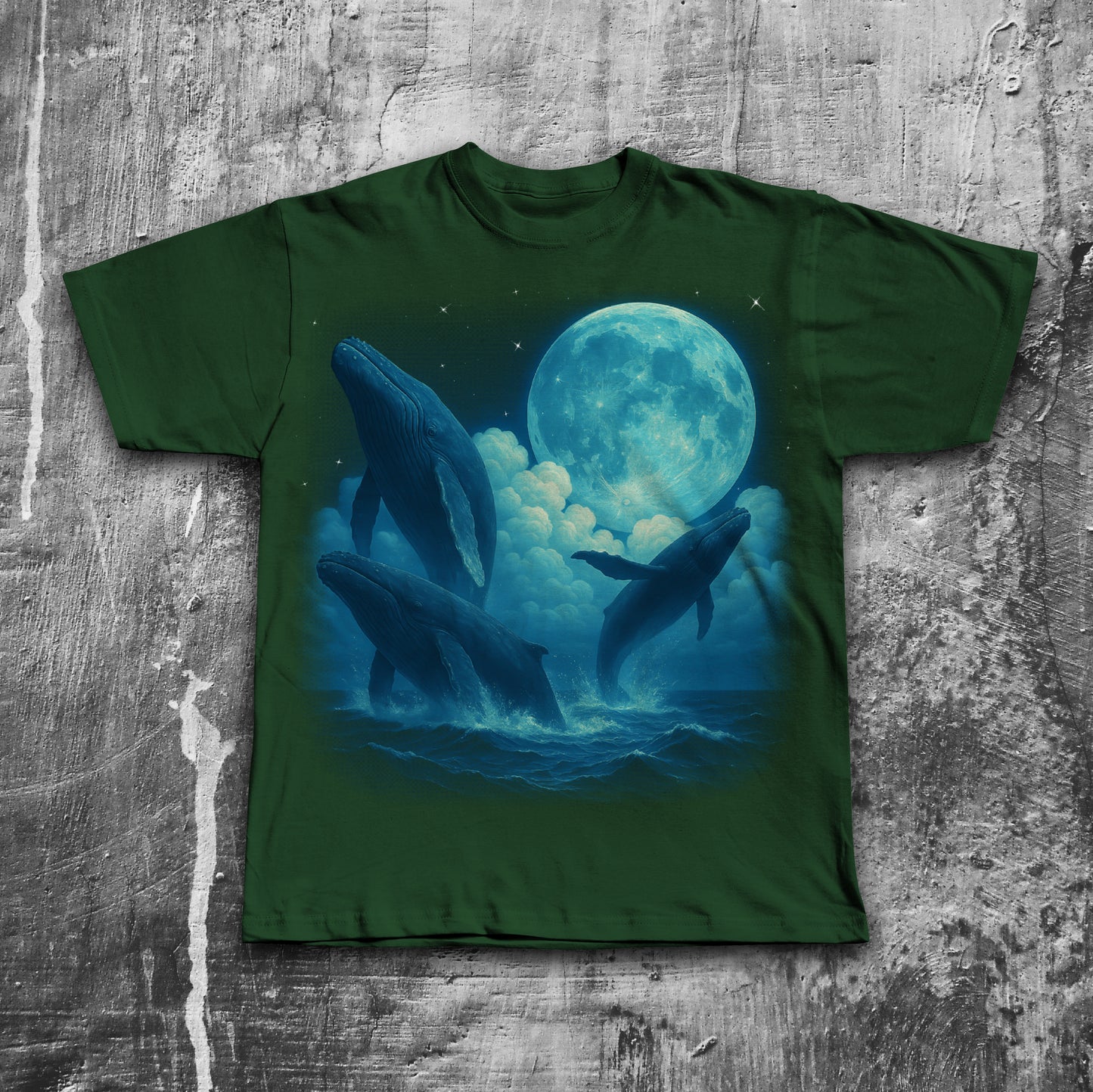 90s Retro Whales Vintage Graphic Tee Shirt