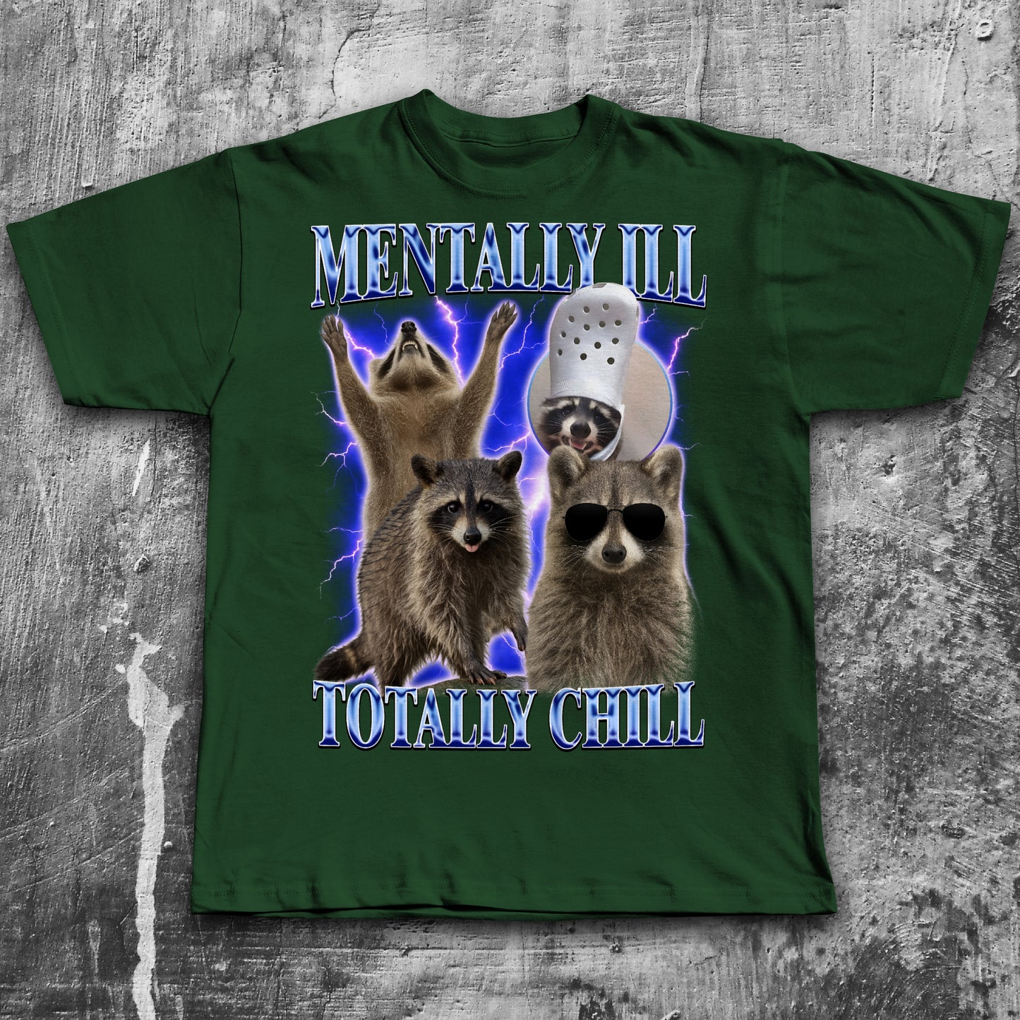 Mentally Ill Totally Chill Funny Raccoon Shirt, Vintage Graphic Raccoons T-shirt