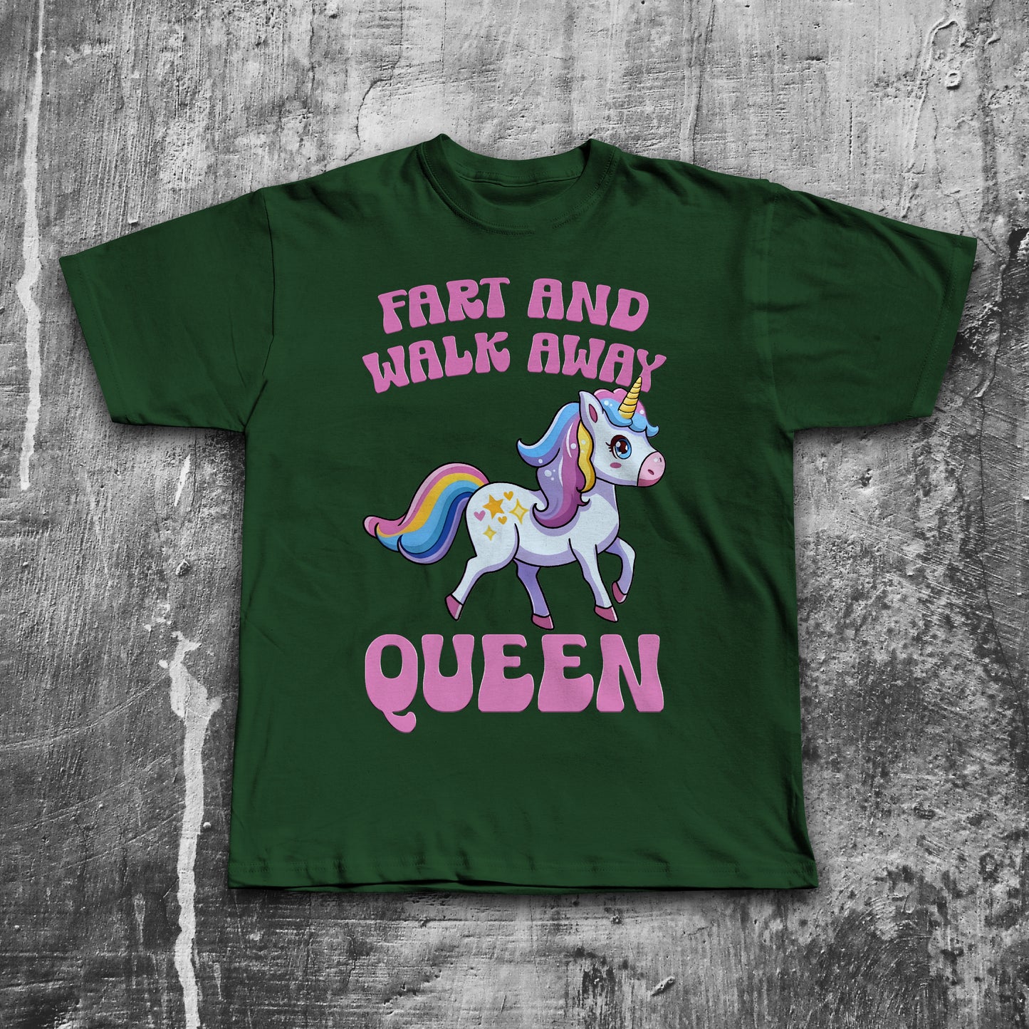 Fart And Walk Away Queen Funny Unicorn T-shirt