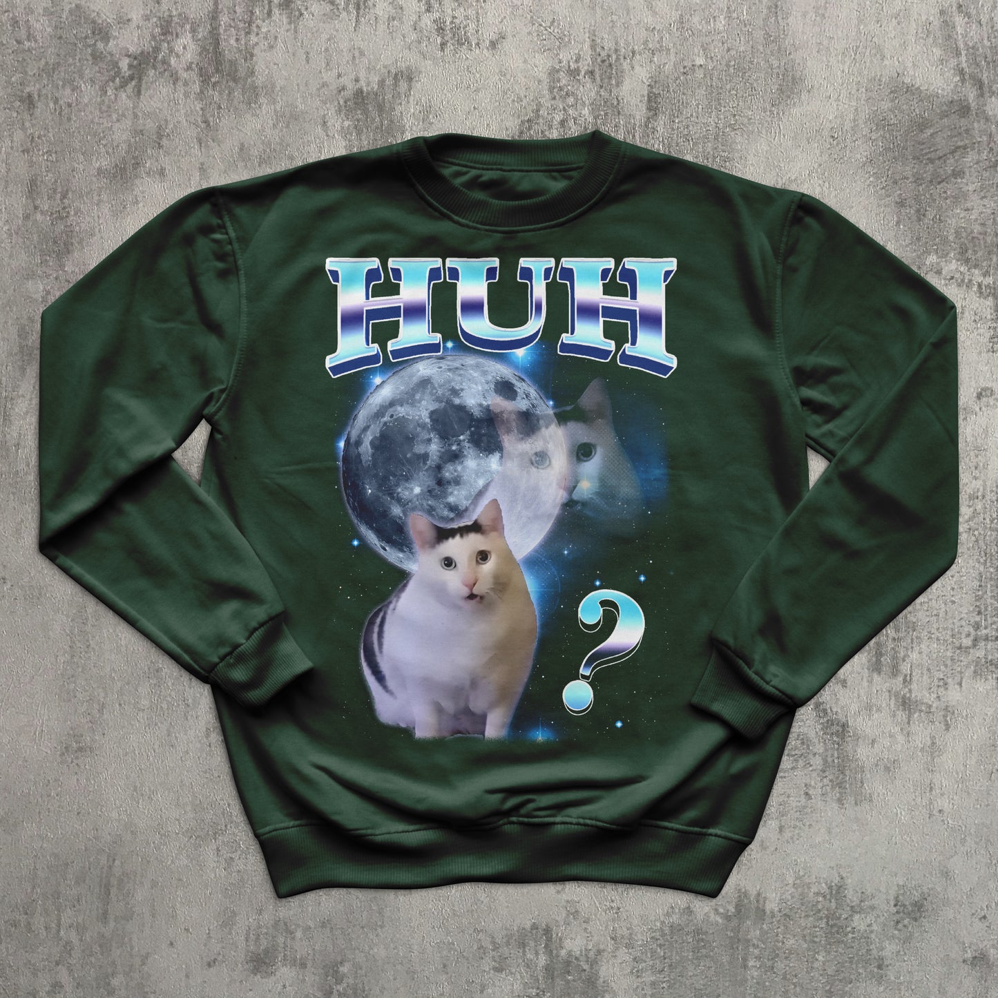 HUH Funny Cat Meme Sweatshirt, Silly Cats Sweater, Ugly Sweaters, Kitten Sweatshirts, Unhinged Clothes, Weird Tops, Confused Cat Top Gift