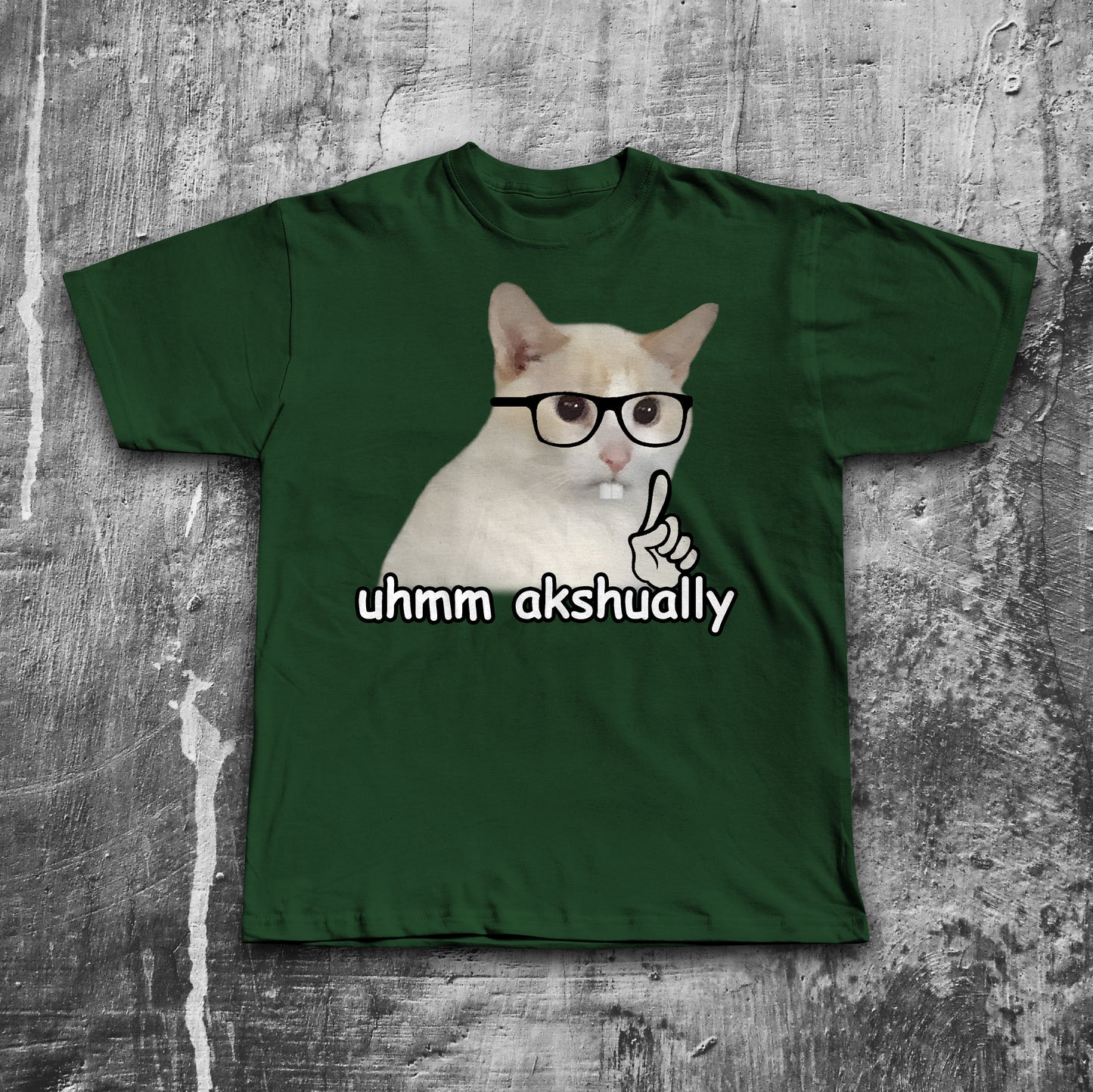 Umm Actually Funny Nerd Cat Meme T-shirt