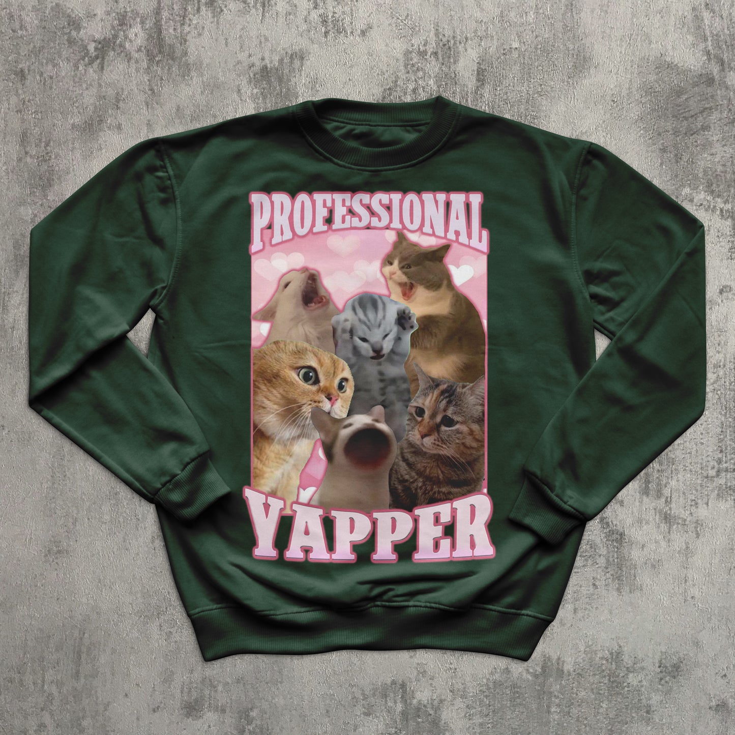 Professional Yapper Funny Cat Sweatshirt, Yapping Cats Meme Tops, Ugly Sweater, Yapper Kitten Sweatshirts