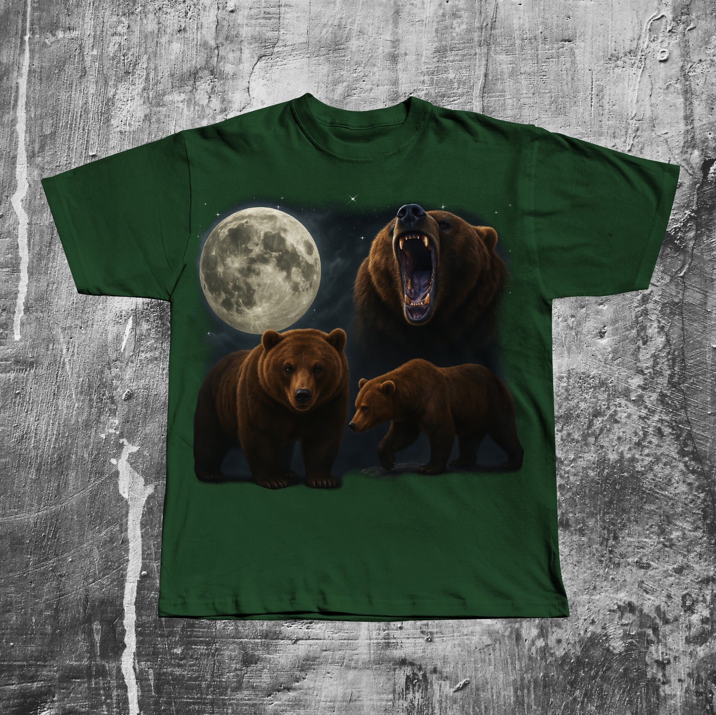 90s Retro Three Grizzly Bears Vintage Graphic T-shirts