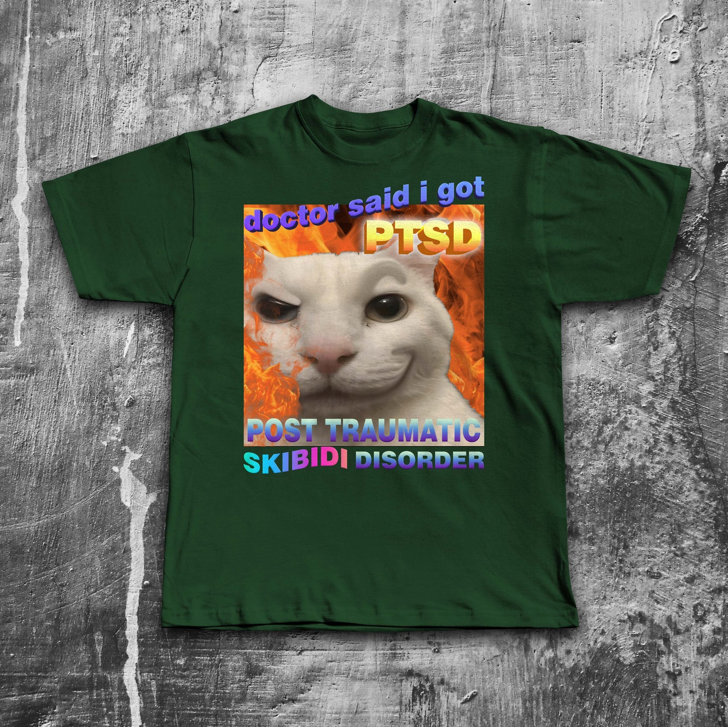 Doctor said i got PTSD Skibidi Disorder Funny Cat Meme T-shirt, Brainrot Shirt