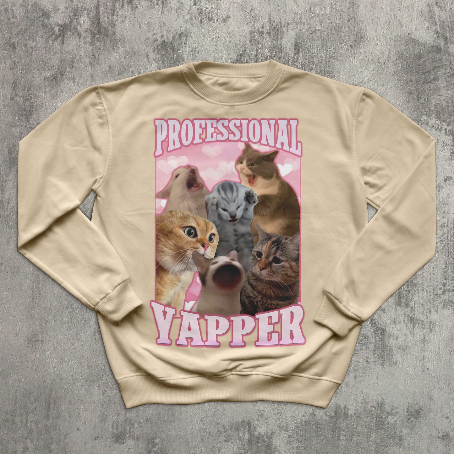 Professional Yapper Funny Cat Sweatshirt, Yapping Cats Meme Tops, Ugly Sweater, Yapper Kitten Sweatshirts
