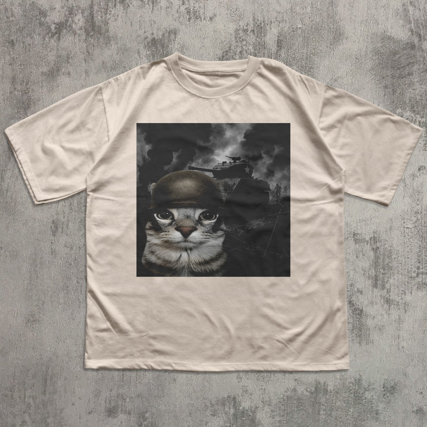 Cat in Battlefield Funny Meme Shirt, Stupid Gifts, Silly Cats T-shirt, Kitten Soldier Tshirt, Weird Shirts