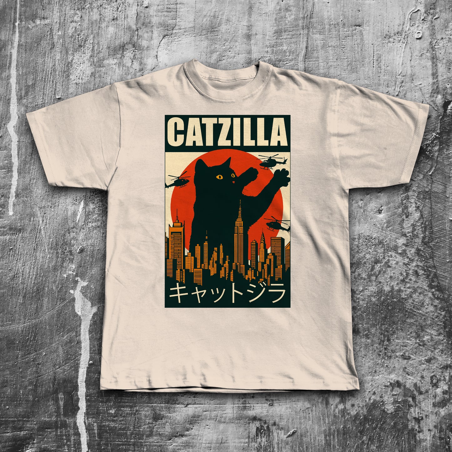 Catzilla Funny Cat Meme T-shirt, Parody Tee, Stupid Shirt