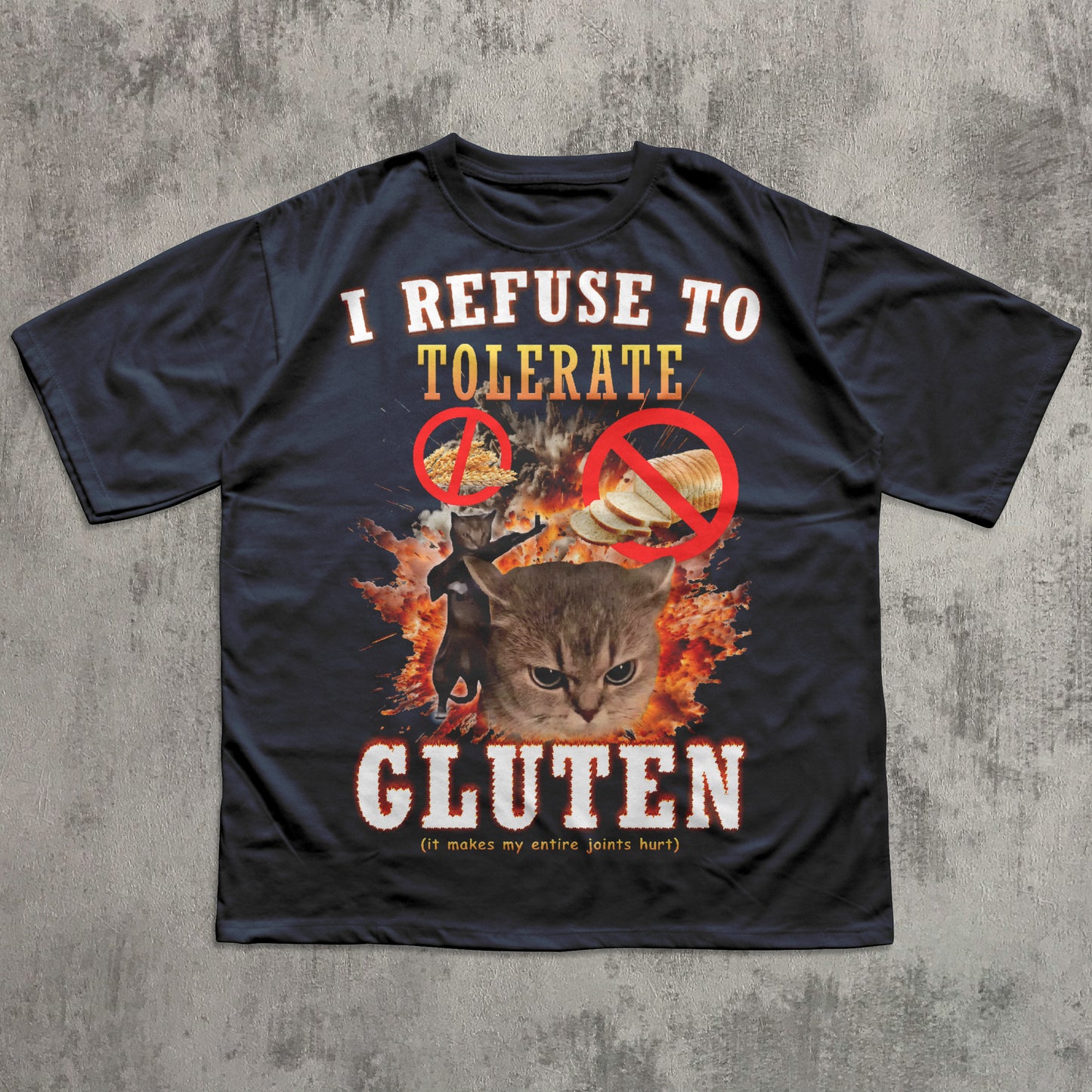 Gluten Intolerant Funny Cat Meme T-shirt
