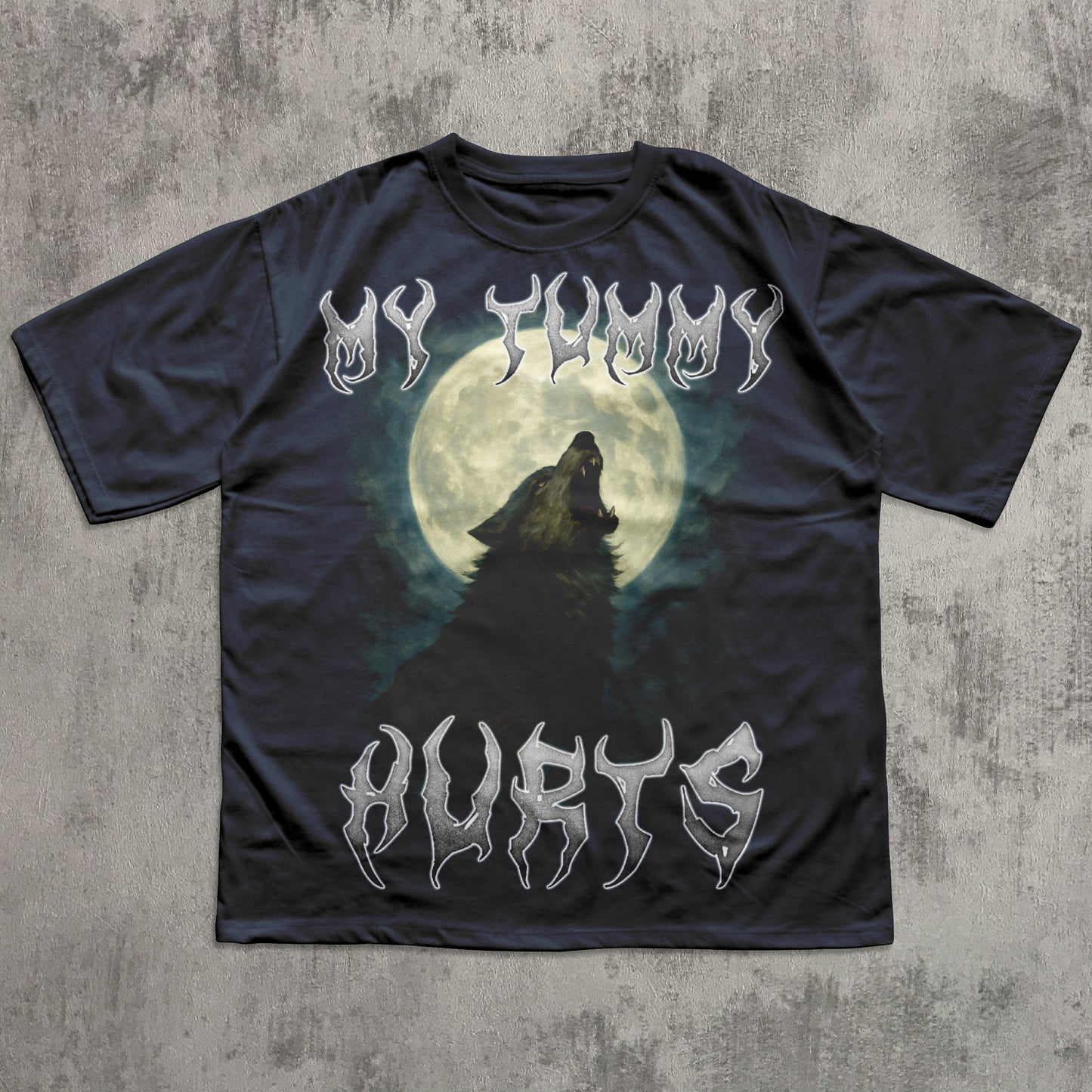 My Tummy Hurts 90s Retro Wolf T-shirt