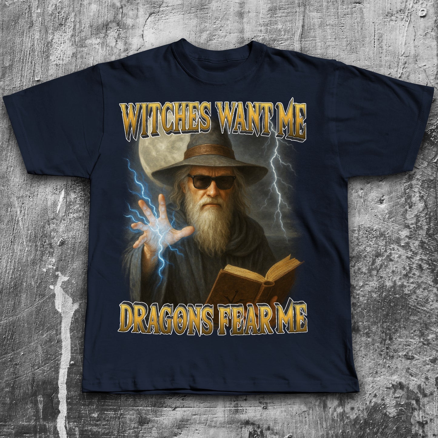 Witches Want Me Dragons Fear Me Funny Dark Fantasy Wizard T-shirt, 90s Retro Dragon Shirt