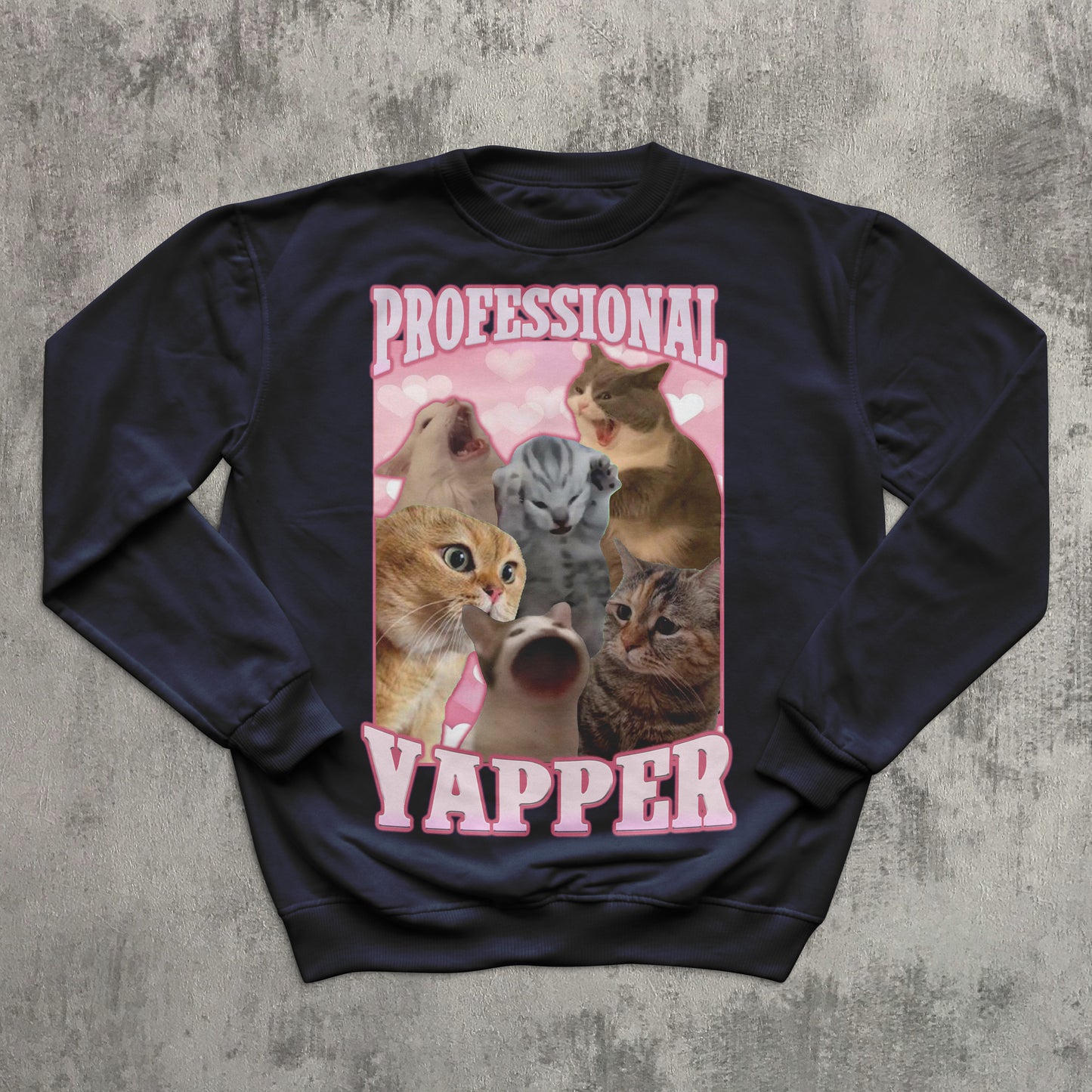 Professional Yapper Funny Cat Sweatshirt, Yapping Cats Meme Tops, Ugly Sweater, Yapper Kitten Sweatshirts