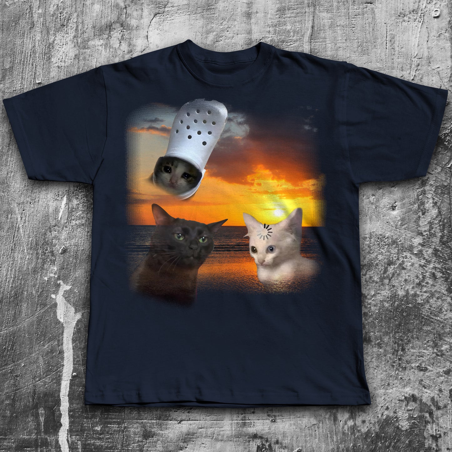 Three Cats Retro Graphic T-shirts