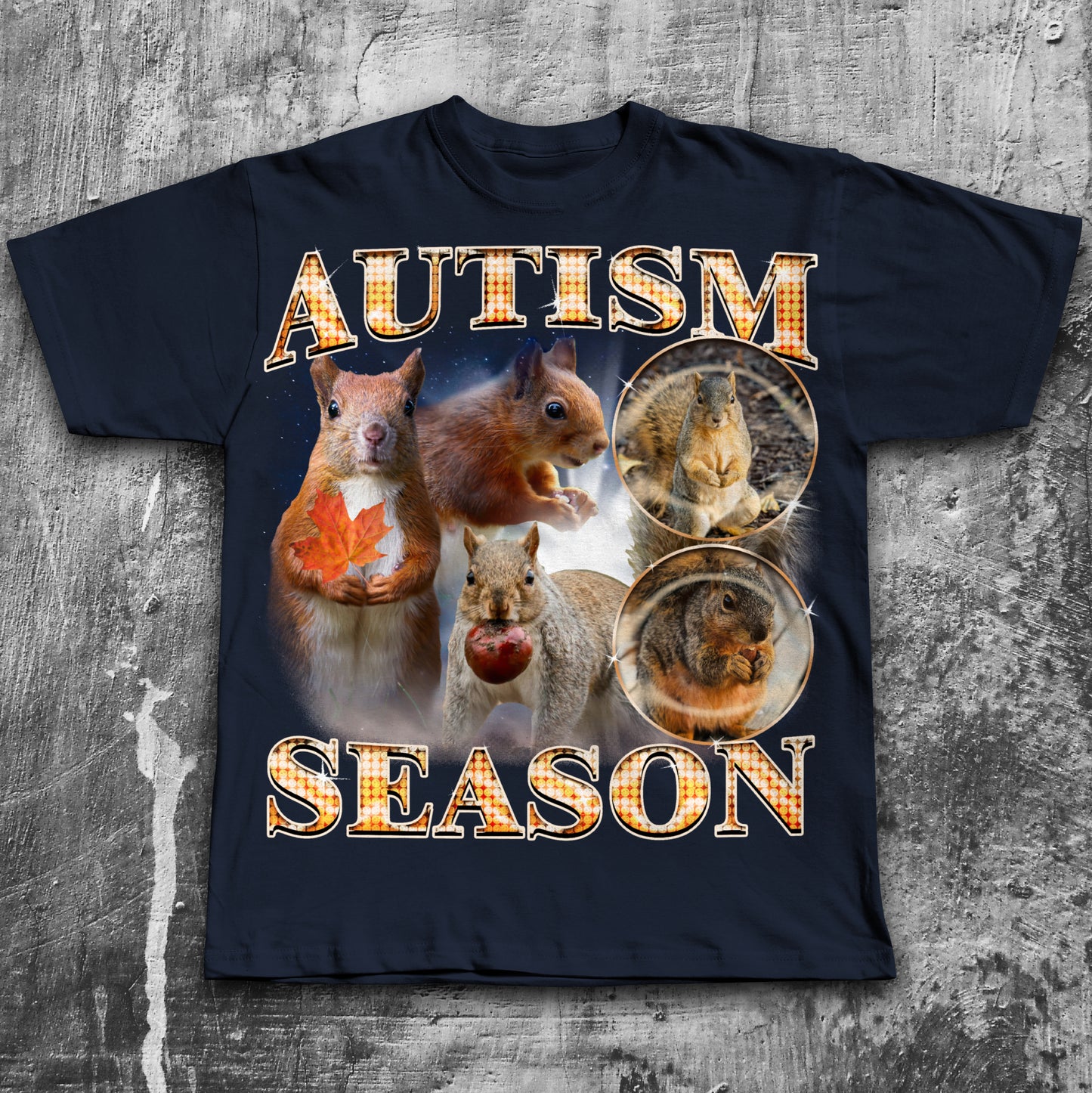 Autism Season Funny Squirrel T-shirt, Unhinged Clothes, Autumn Shirt, Stupid Gifts, Silly Animal Shirts, 90s Retro Bootleg Graphic Tee