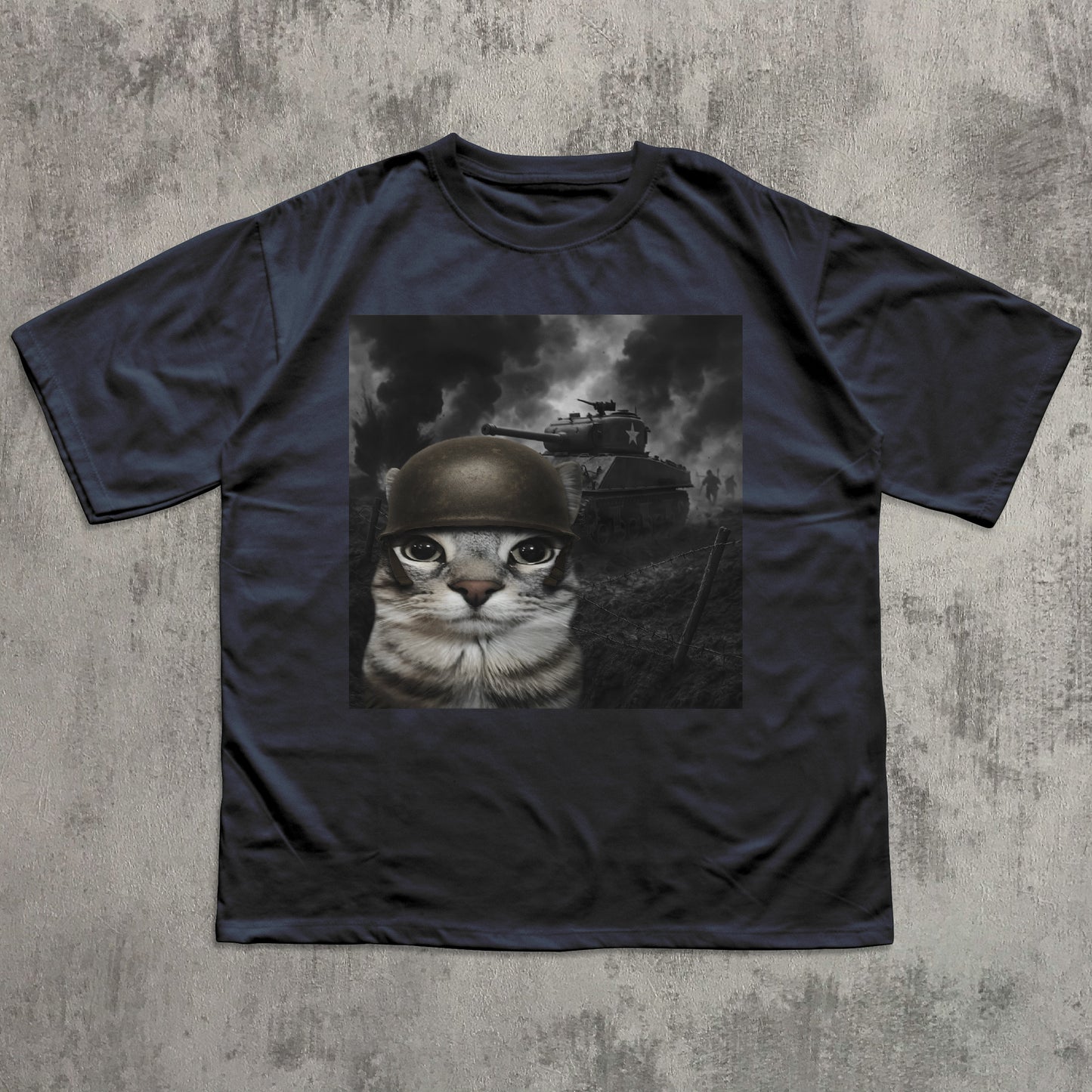 Cat in Battlefield Funny Meme Shirt, Stupid Gifts, Silly Cats T-shirt, Kitten Soldier Tshirt, Weird Shirts