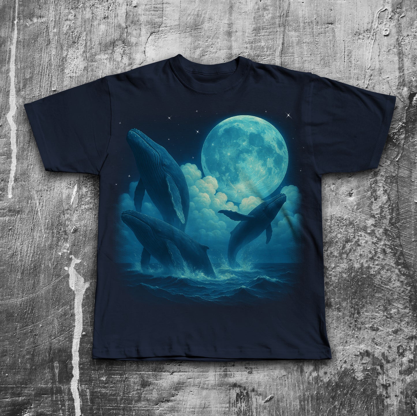 90s Retro Whales Vintage Graphic Tee Shirt