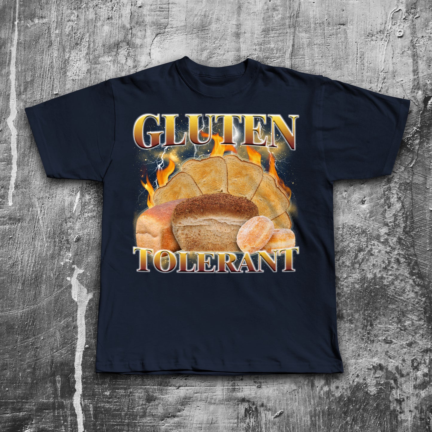 Gluten Tolerant Funny Meme T-shirt, Silly Joke Shirt