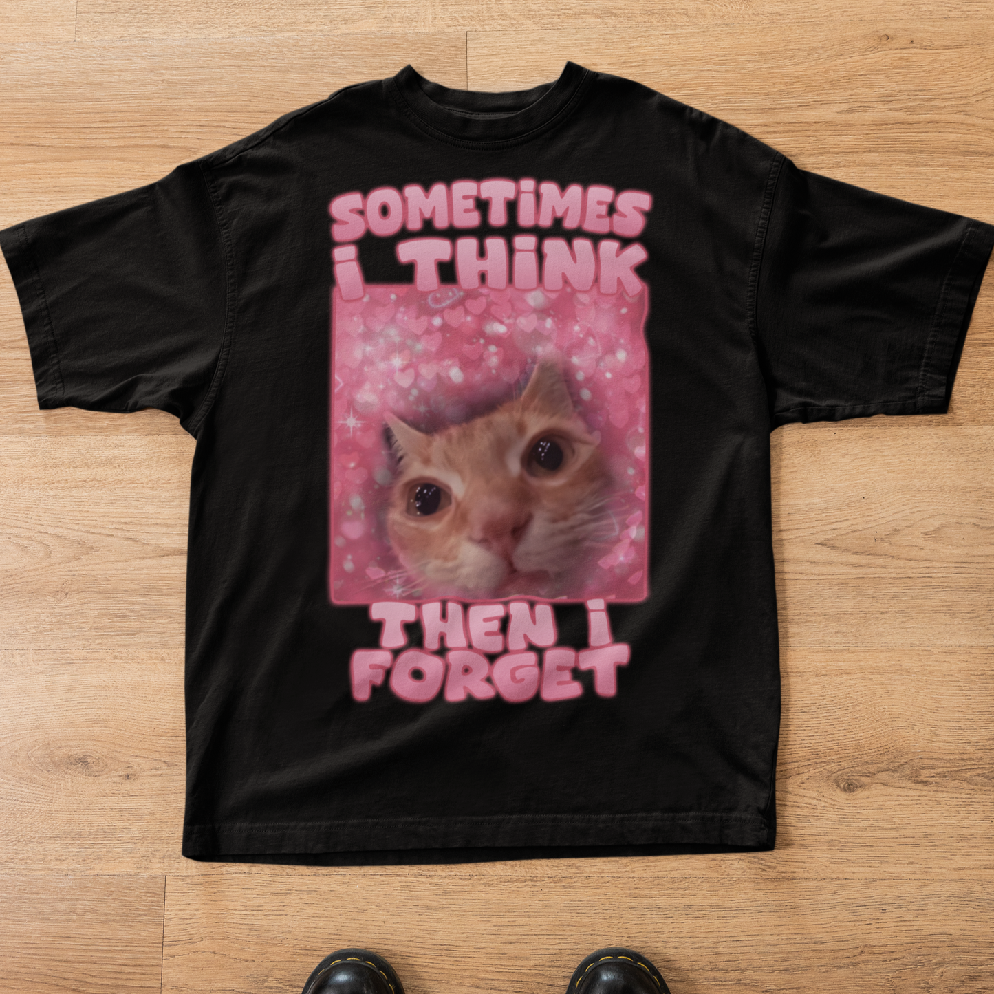 Sometimes i think then i forget Funny Cat Meme T-Shirt