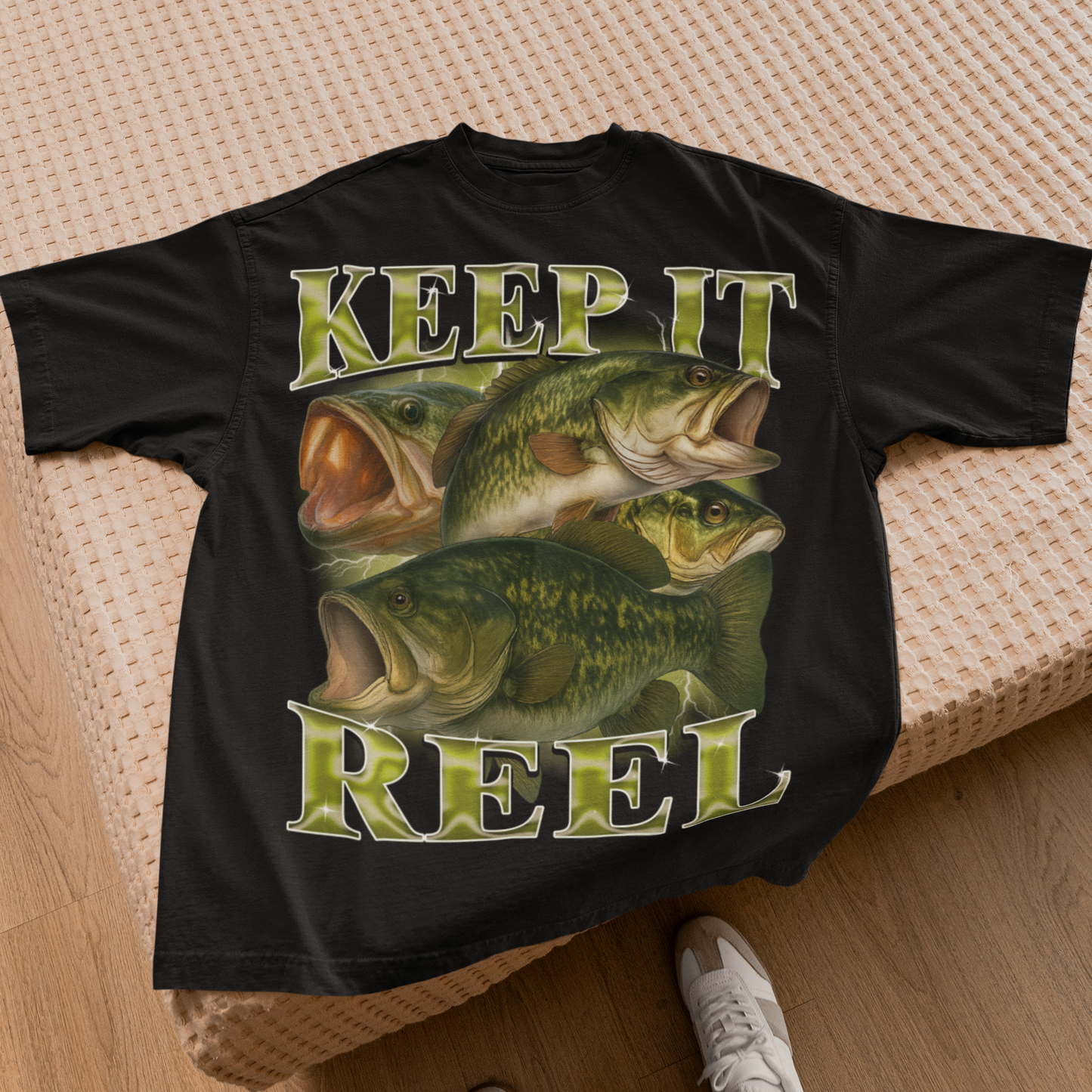 Keep It Reel Funny Bass T-shirt, Fisherman Shirts, Fish Lover Tee, Bootleg Retro Shirt