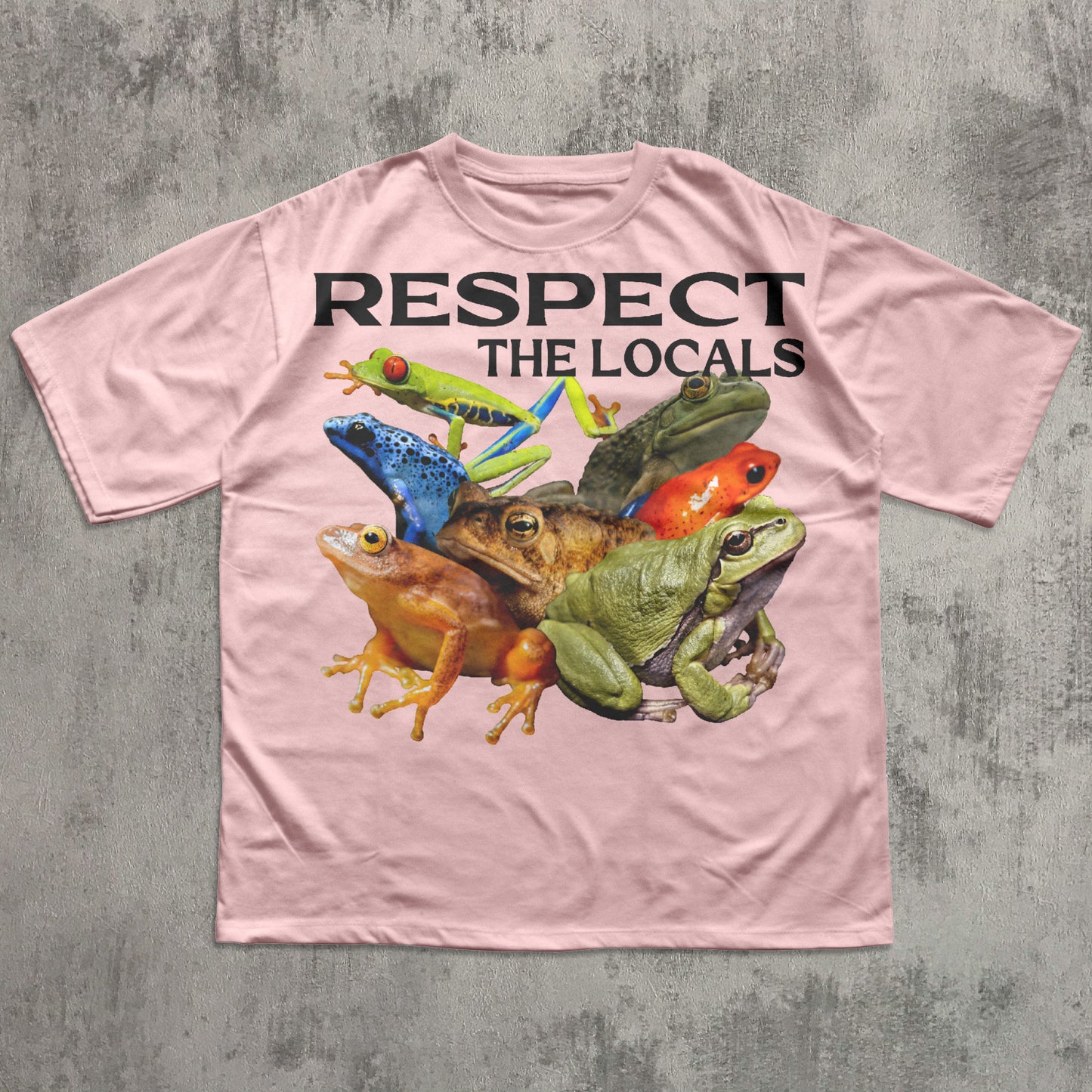 Respect The Locals Funny Frogs T-shirt, Retro Bootleg Shirt, Graphic Frog Tee, Silly Toad Tshirt