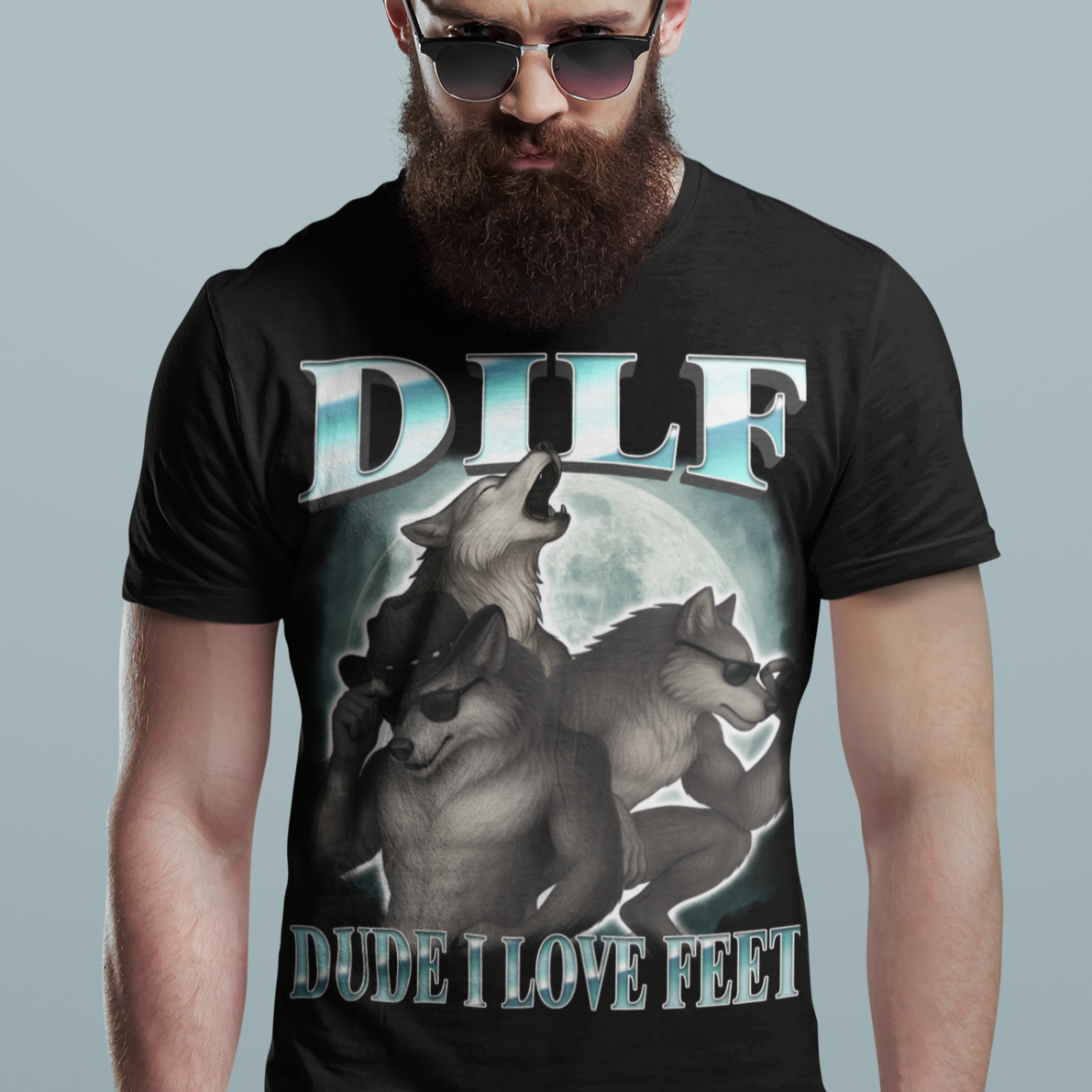 Dilf Dude I Love Feet Funny Meme T-shirt, Silly Shirt