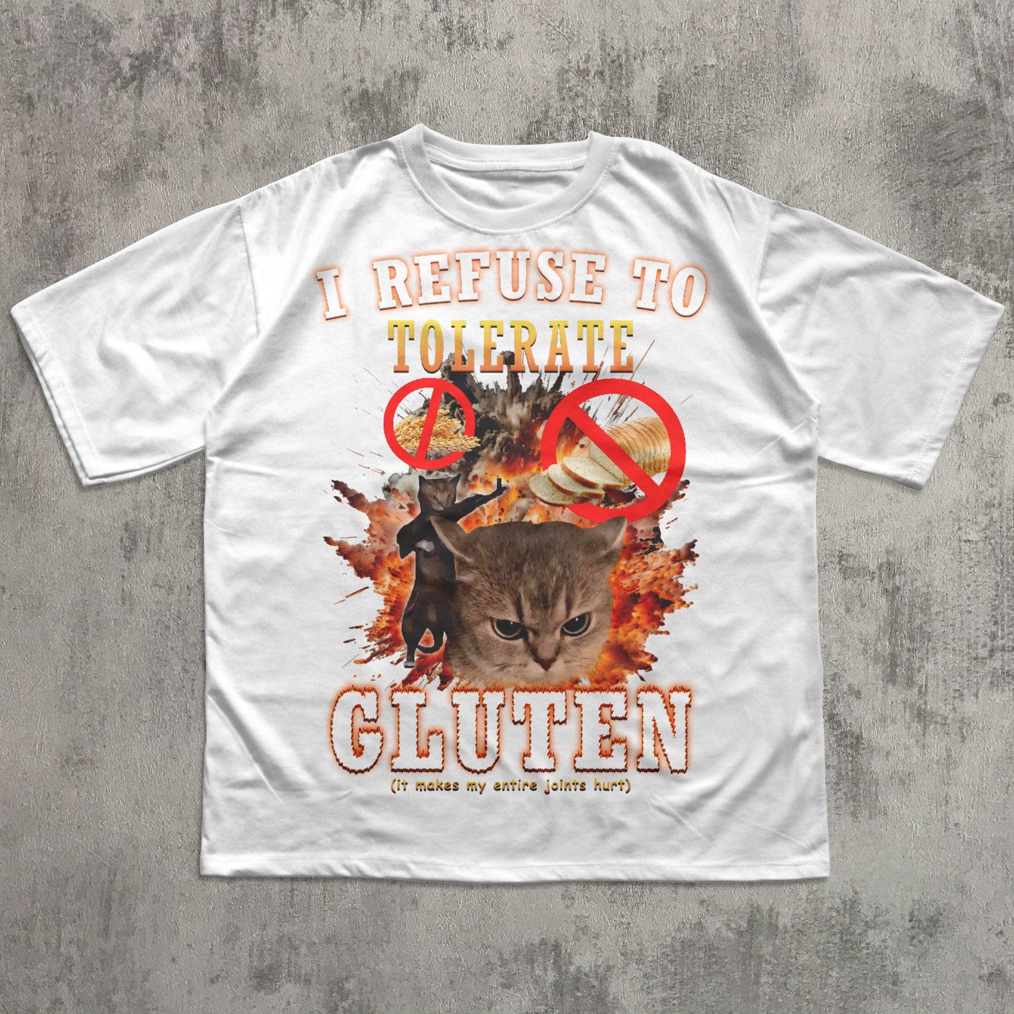 Gluten Intolerant Funny Cat Meme T-shirt