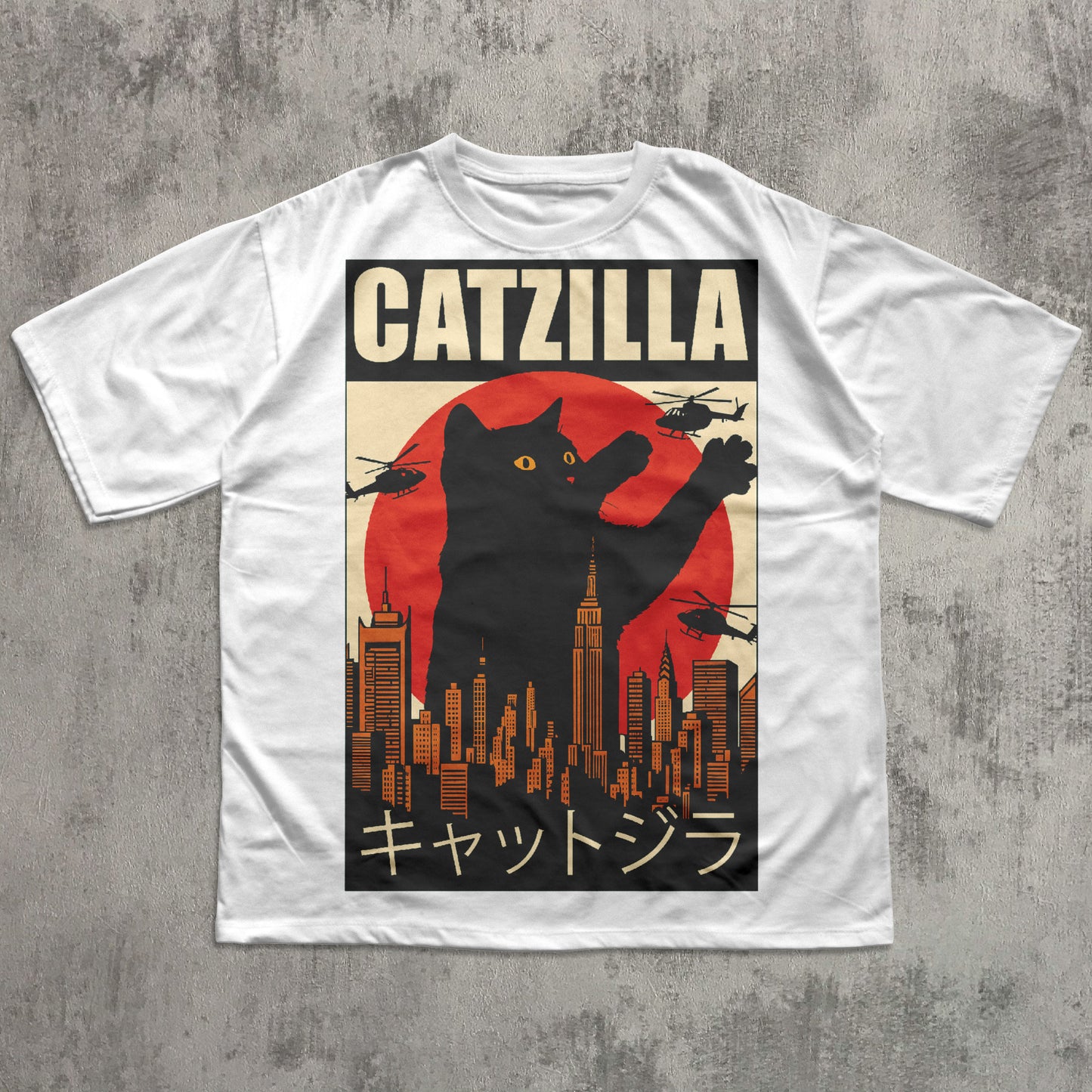 Catzilla Funny Cat Meme T-shirt, Parody Tee, Stupid Shirt