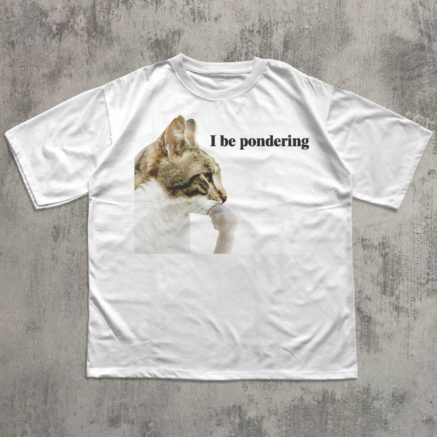 white cat meme t-shirt