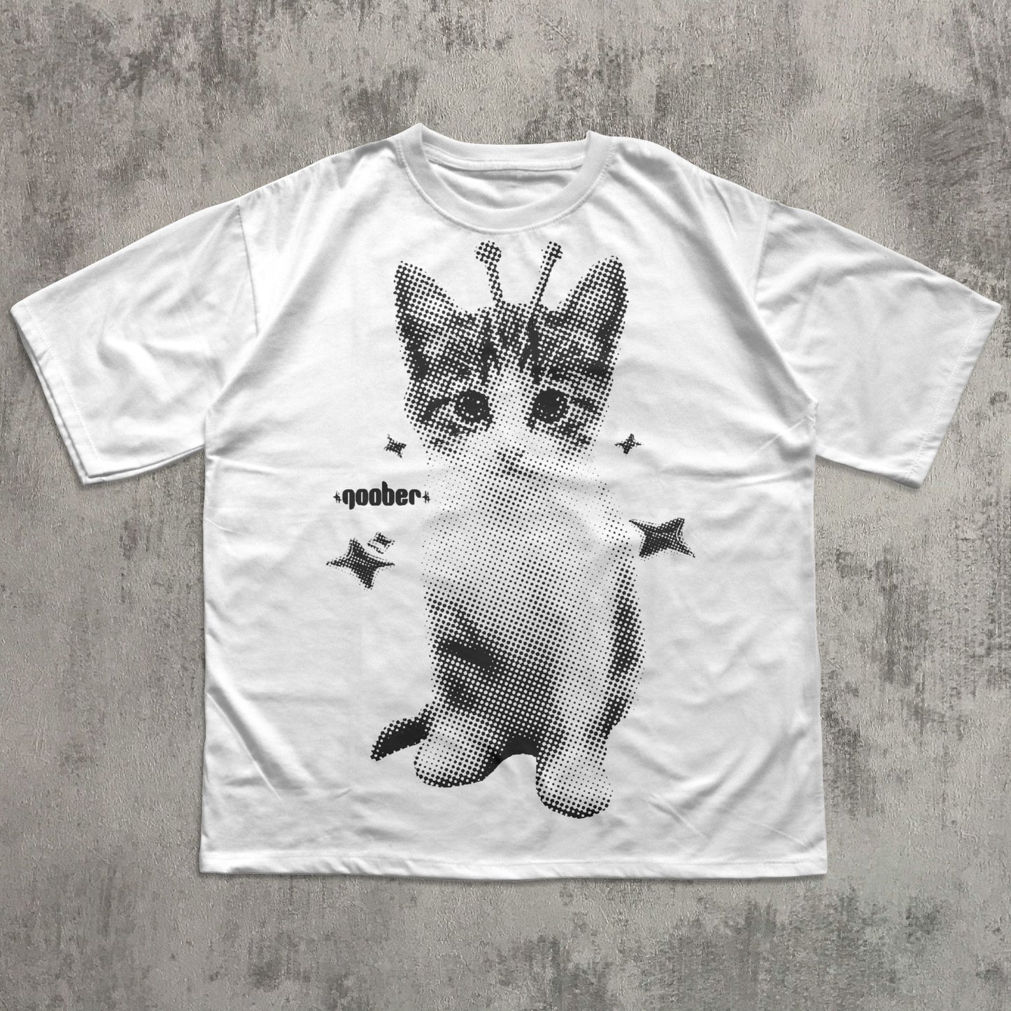 Y2k Retro Goober Alien Cat T-shirt, Vintage Graphic Tee, Silly Cats Shirt