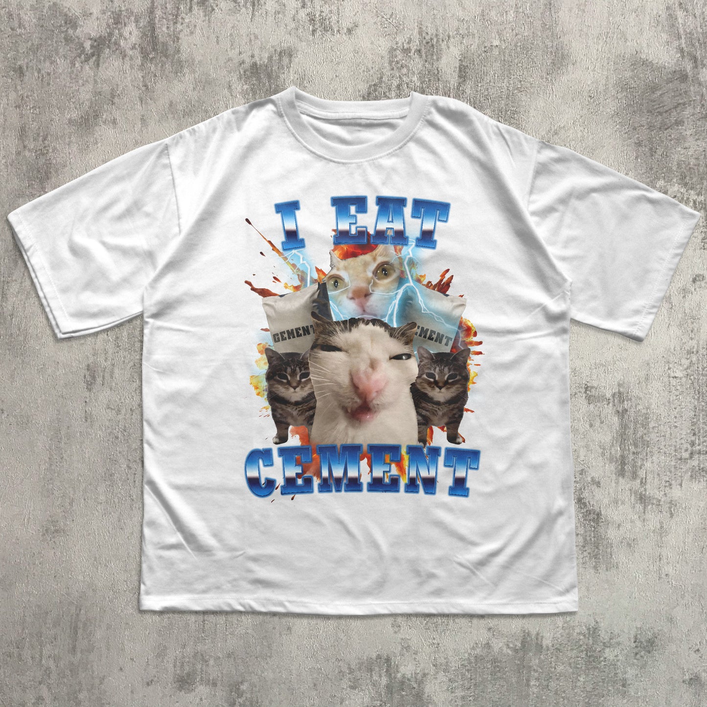 I Eat Cement Funny Cat Meme Tee Shirt