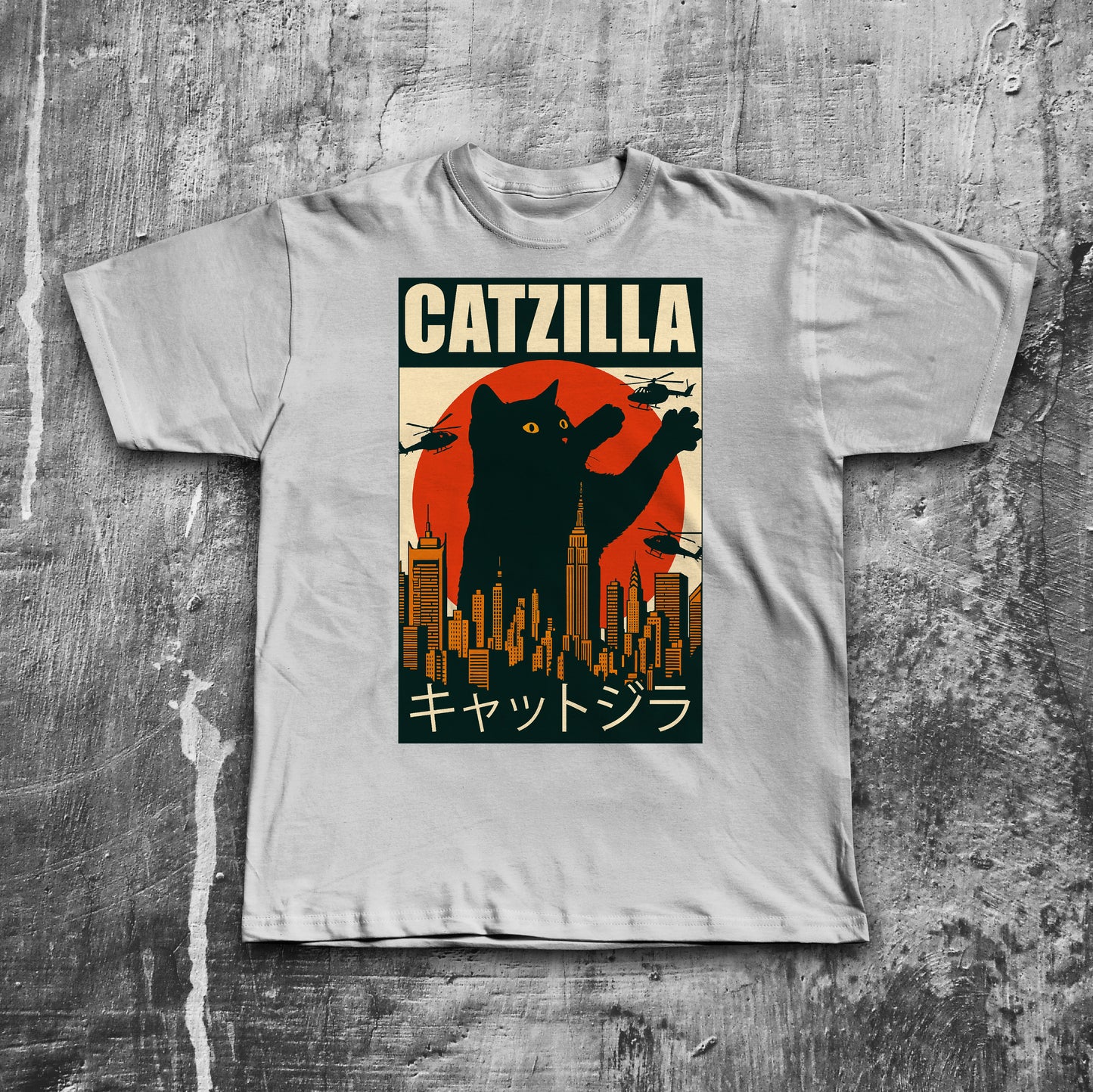 Catzilla Funny Cat Meme T-shirt, Parody Tee, Stupid Shirt