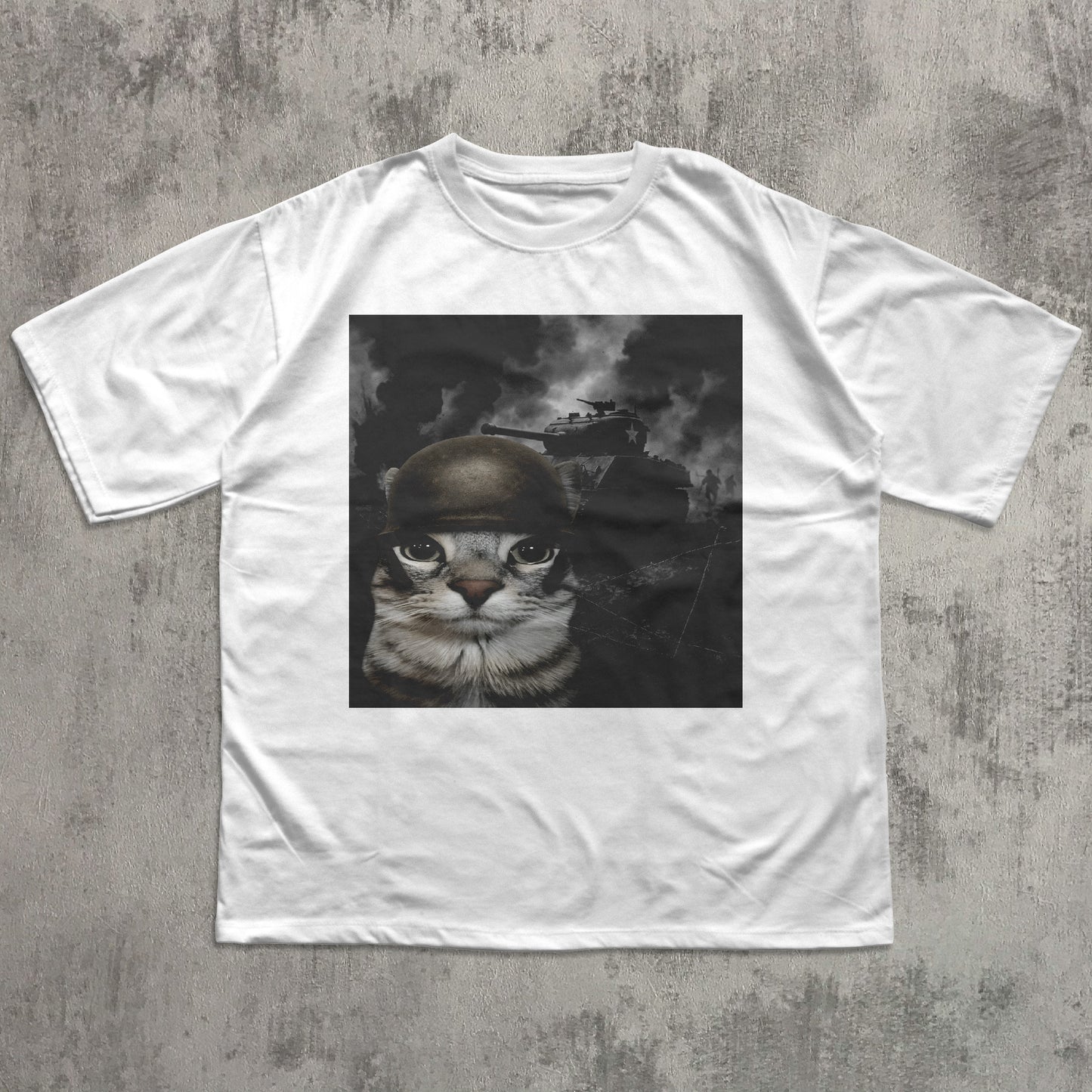 Cat in Battlefield Funny Meme Shirt, Stupid Gifts, Silly Cats T-shirt, Kitten Soldier Tshirt, Weird Shirts