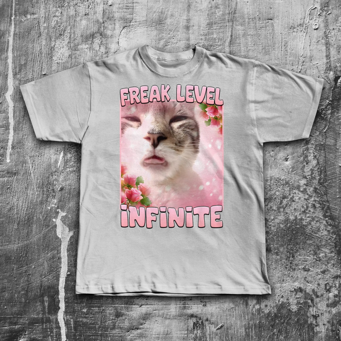 Freak Level Infinite Funny Cat Meme T-shirt, Brainrot Shirt