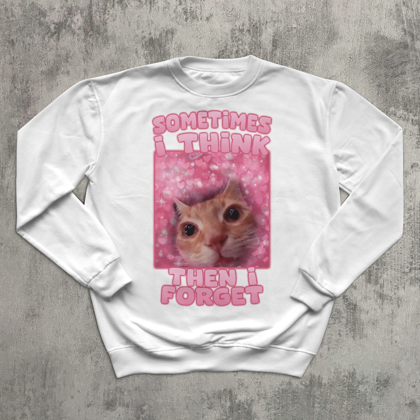 Sometimes i think then i forget Funny Cat Meme SweatShirt, Gift for Her, Stupid Gift, Ugly Sweater