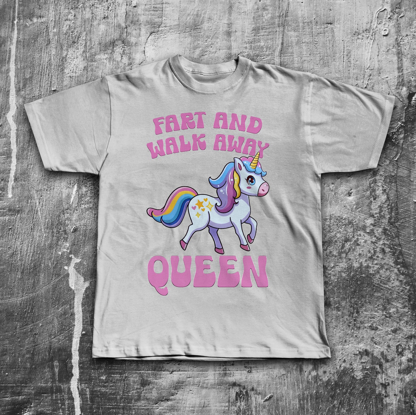Fart And Walk Away Queen Funny Unicorn T-shirt