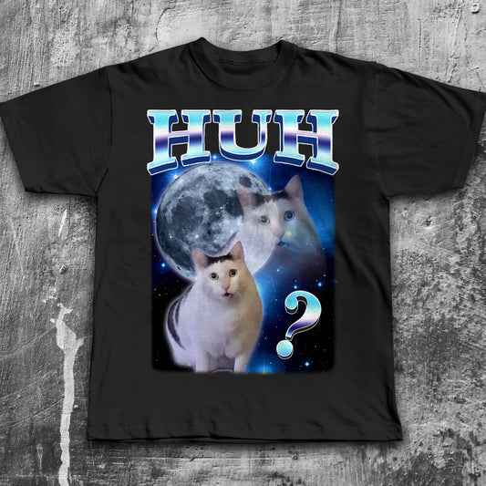 HUH Funny Dank Cat Meme Tee Shirt