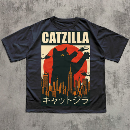 Catzilla Funny Cat Meme T-shirt, Parody Tee, Stupid Shirt