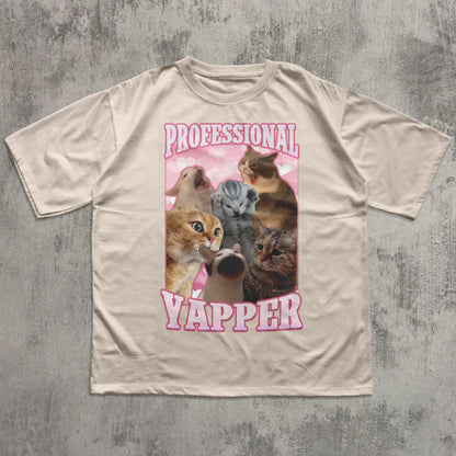 Professional Yapper Funny Cat Meme T-shirt