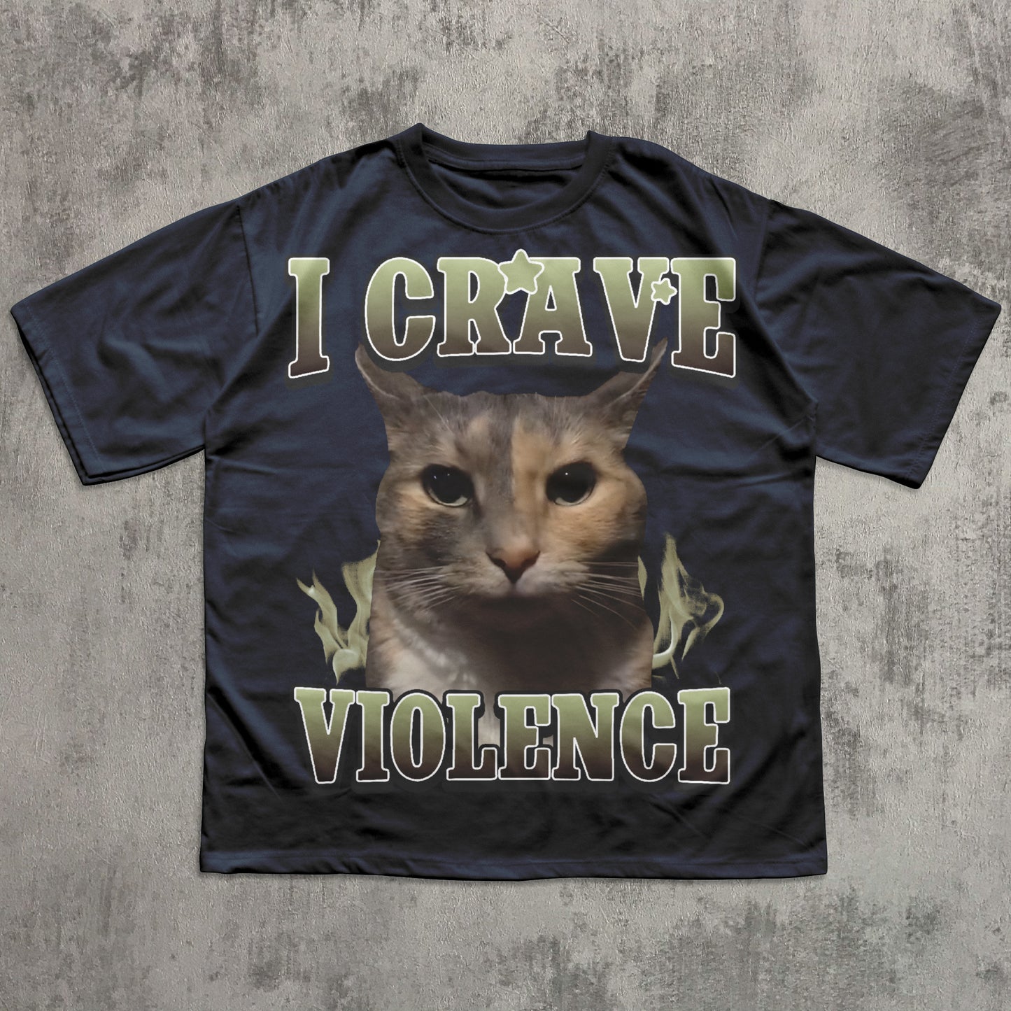 i crave violence funny cat meme t-shirt