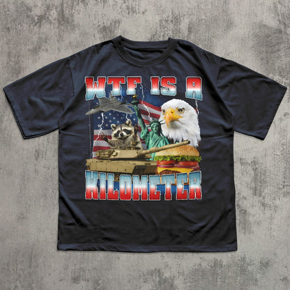 WTF Is A Kilometer Funny T-shirt, American Shirt, 90s Retro Bootleg Shirts, Vintage Graphic Tee