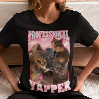 Professional Yapper Funny Cat Meme T-shirt