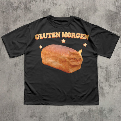 Gluten Morgen Funny Cat Meme T-shirt, Gift for Cat Lovers