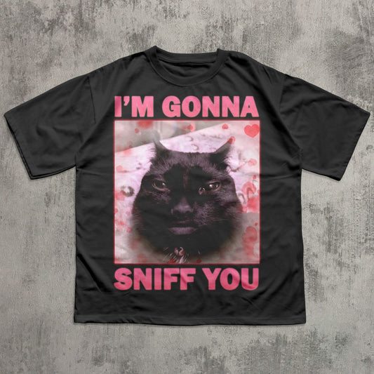 funny unhinged cat meme t-shirt