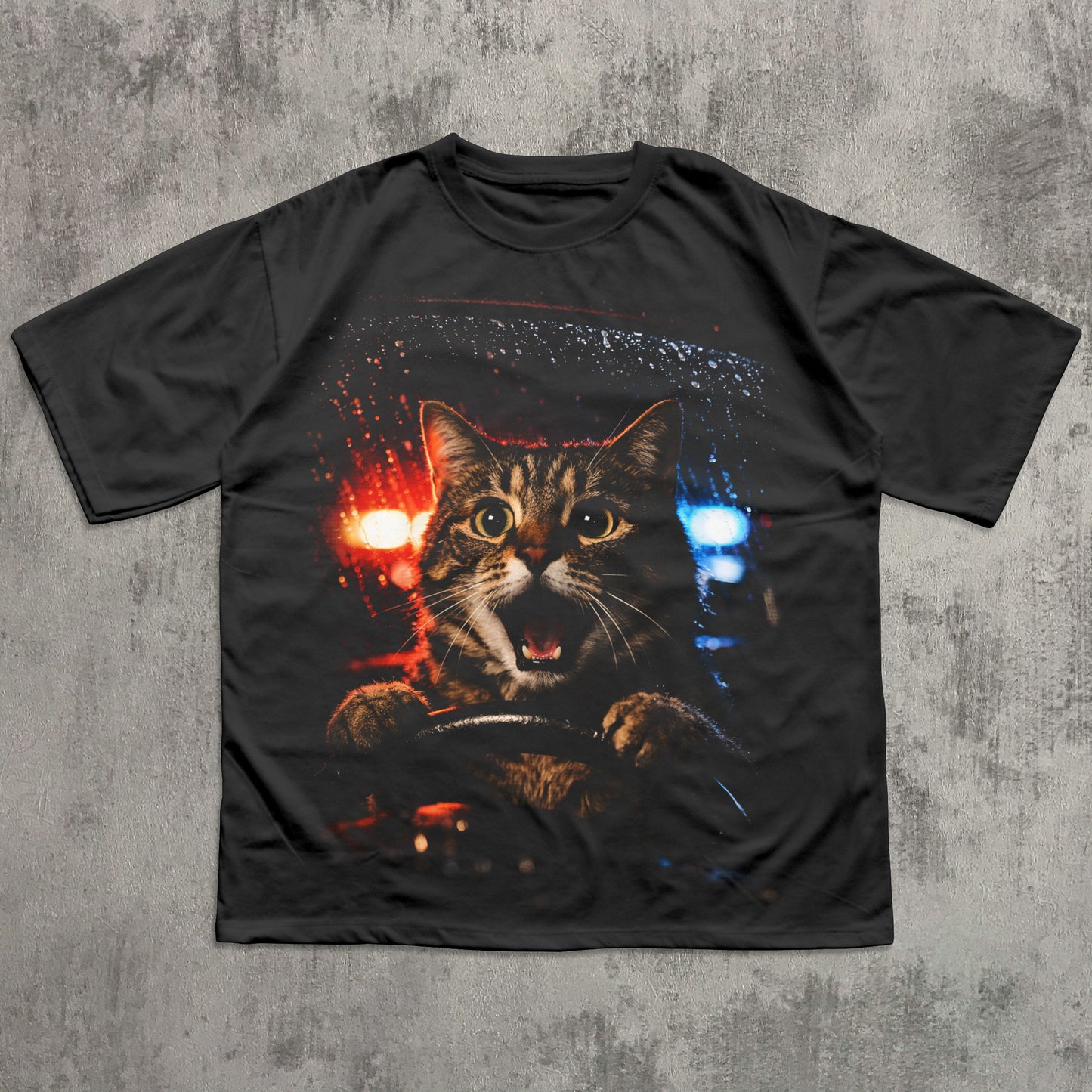 Funny Cat Police Chase T-shirt