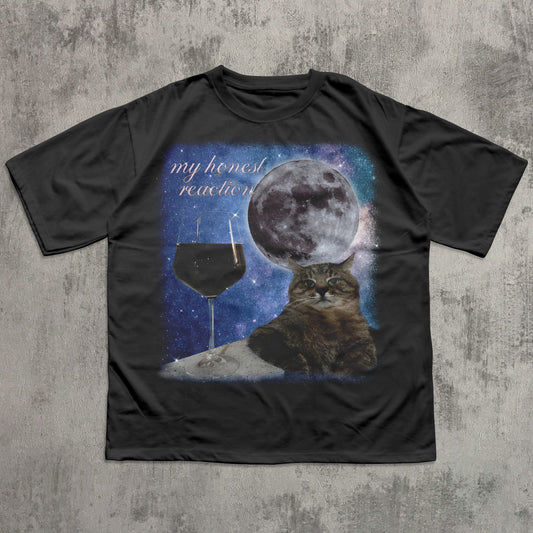 Funny Cat Elbow Wine Meme T-shirt