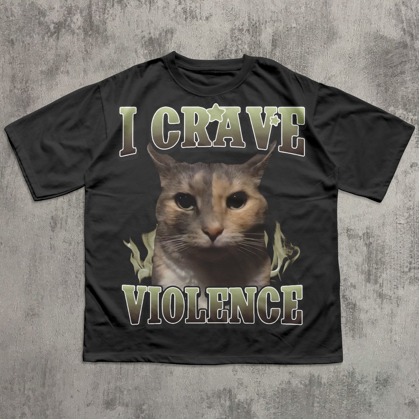 i crave violence funny cat meme t-shirt