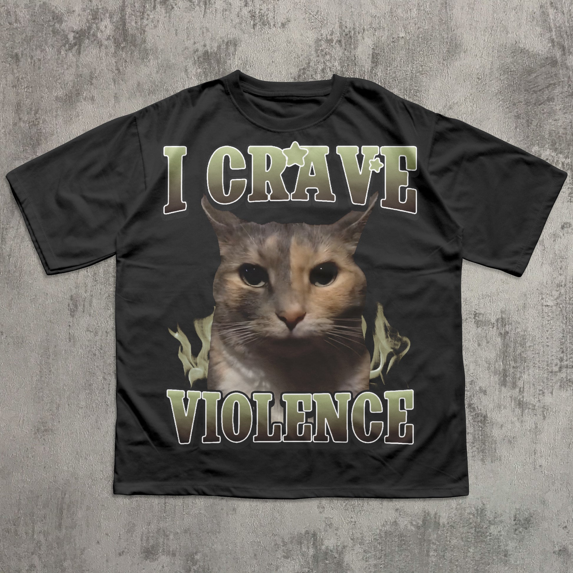 i crave violence funny cat meme t-shirt