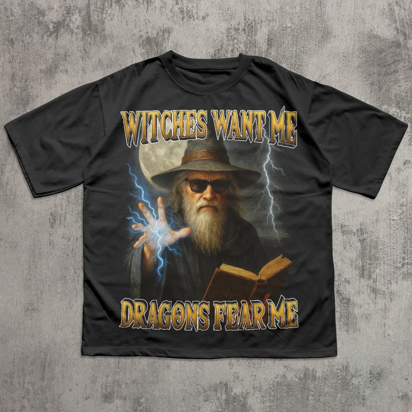 Witches Want Me Dragons Fear Me Funny Dark Fantasy Wizard T-shirt, 90s Retro Dragon Shirt