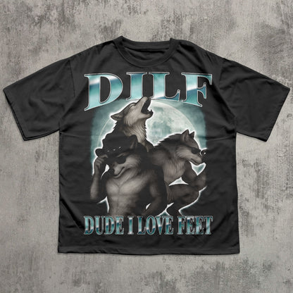 Dilf Dude I Love Feet Funny Meme T-shirt, Silly Shirt